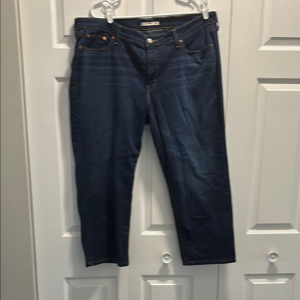 Levi's Blue Straight Leg cropped Jeans Classic Denim